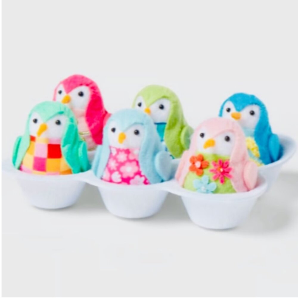 2025 Target Spritz EASTER Spring Featherly Friends 6 pc Fabric Easter Egg Carton